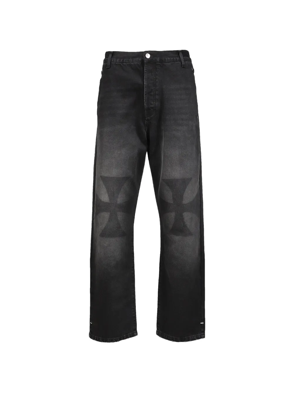 ASKYURSELF cross-patch distressed jeans - Schwarz