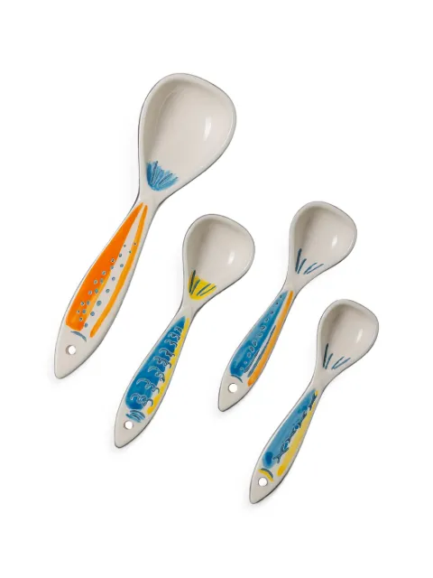 CU I SEEYOU fish-motif porcelain spoons (set of four)