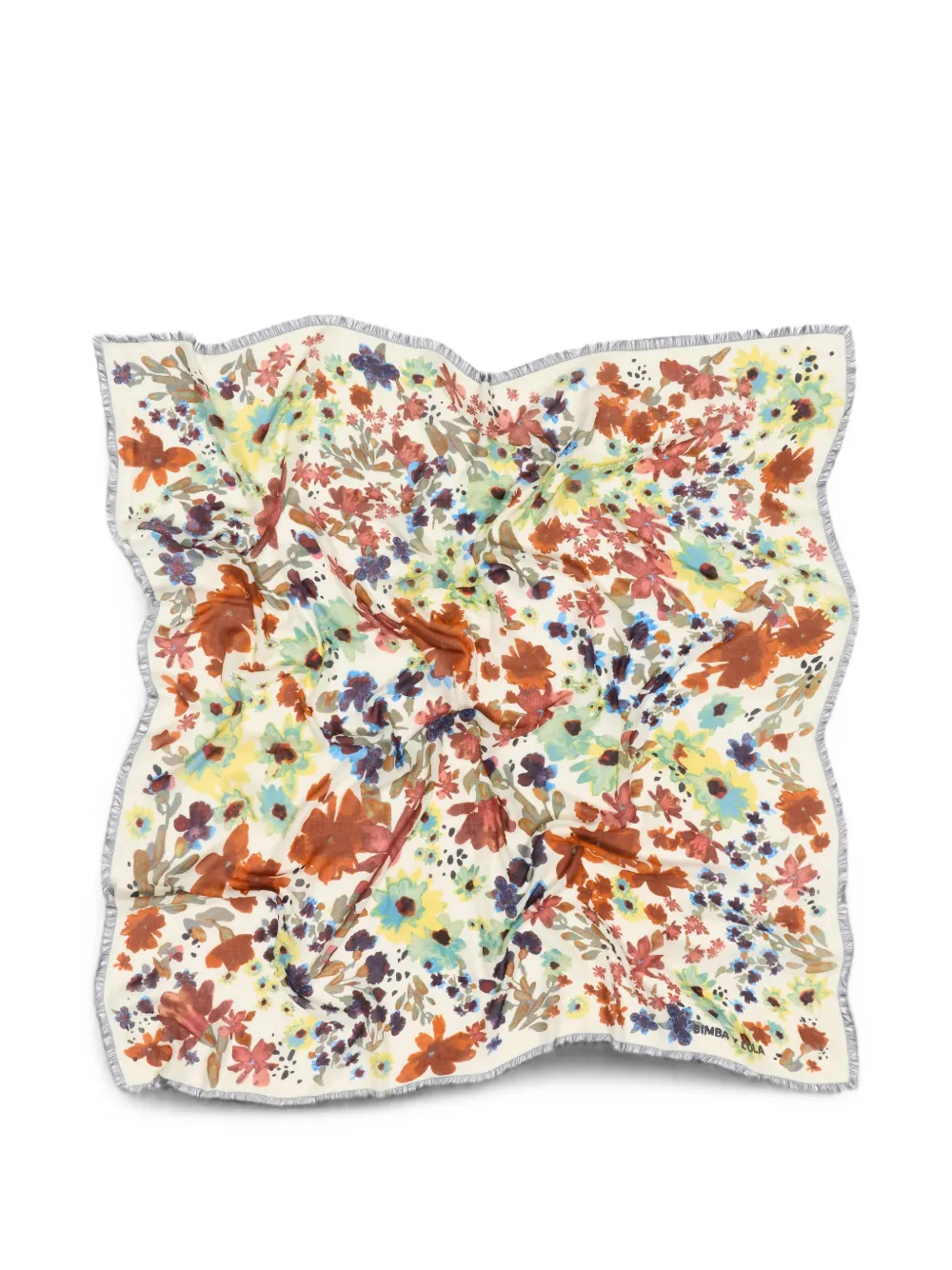 BIMBA Y LOLA Sjaal met bloemenprint en franje Wit