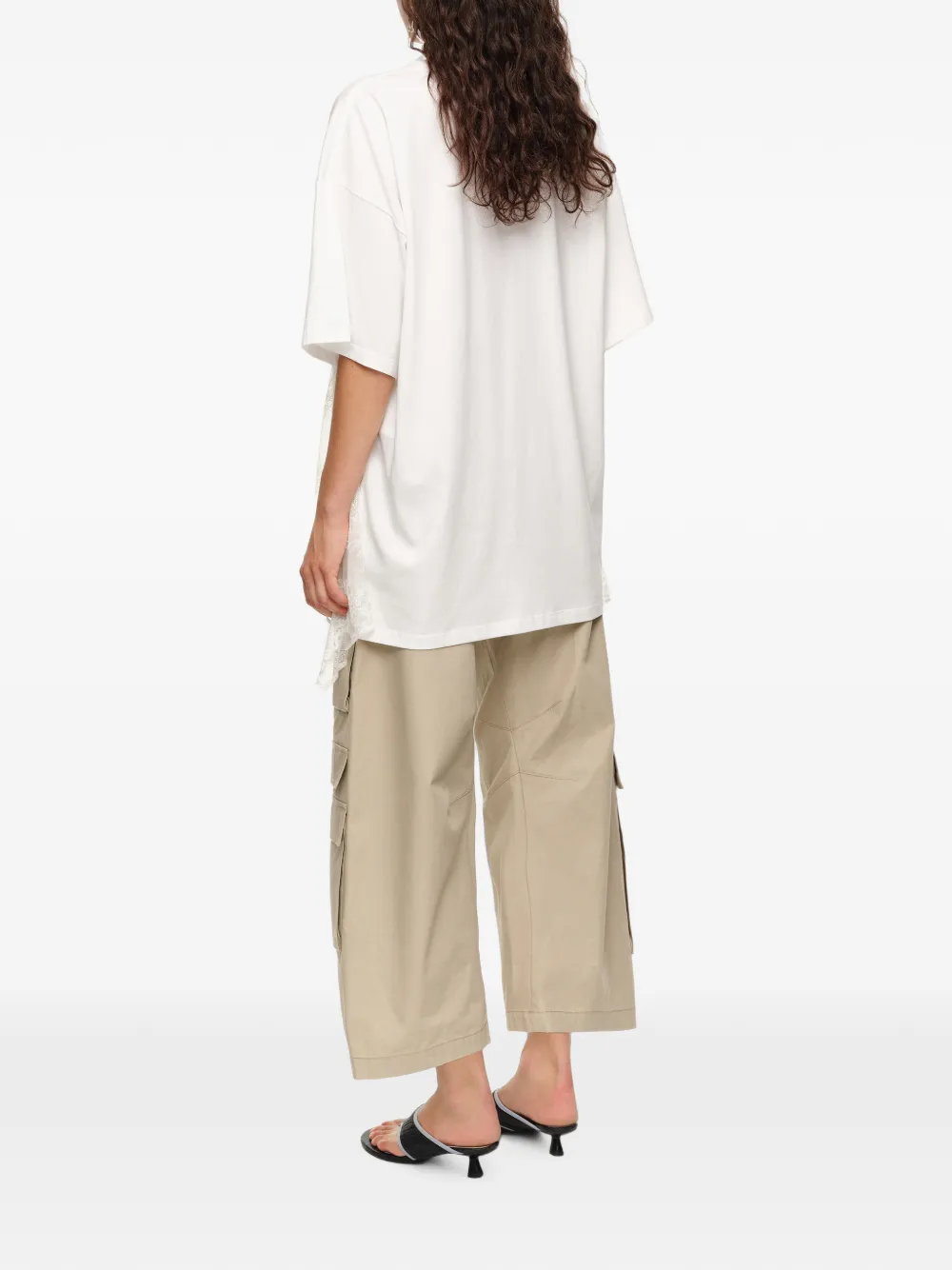 BIMBA Y LOLA T-shirt met ruches en kant Wit