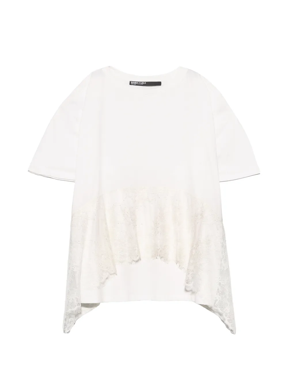 BIMBA Y LOLA white lace ruffle T-shirt