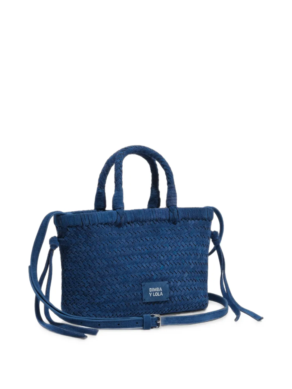 BIMBA Y LOLA Kleine geplooide suède crossbodytas Blauw