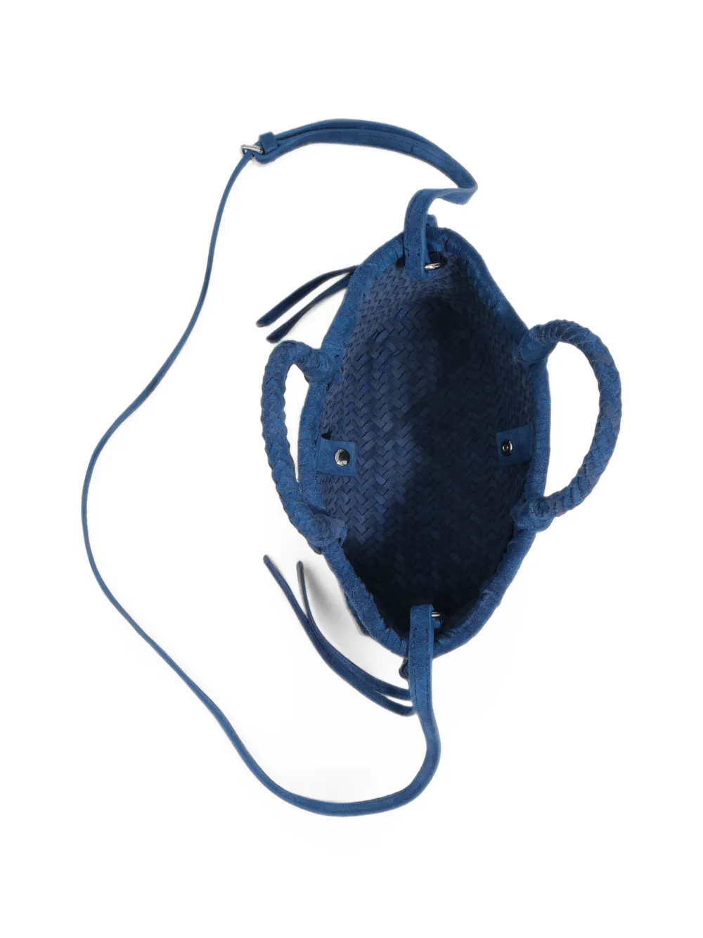 BIMBA Y LOLA Kleine geplooide suède crossbodytas Blauw
