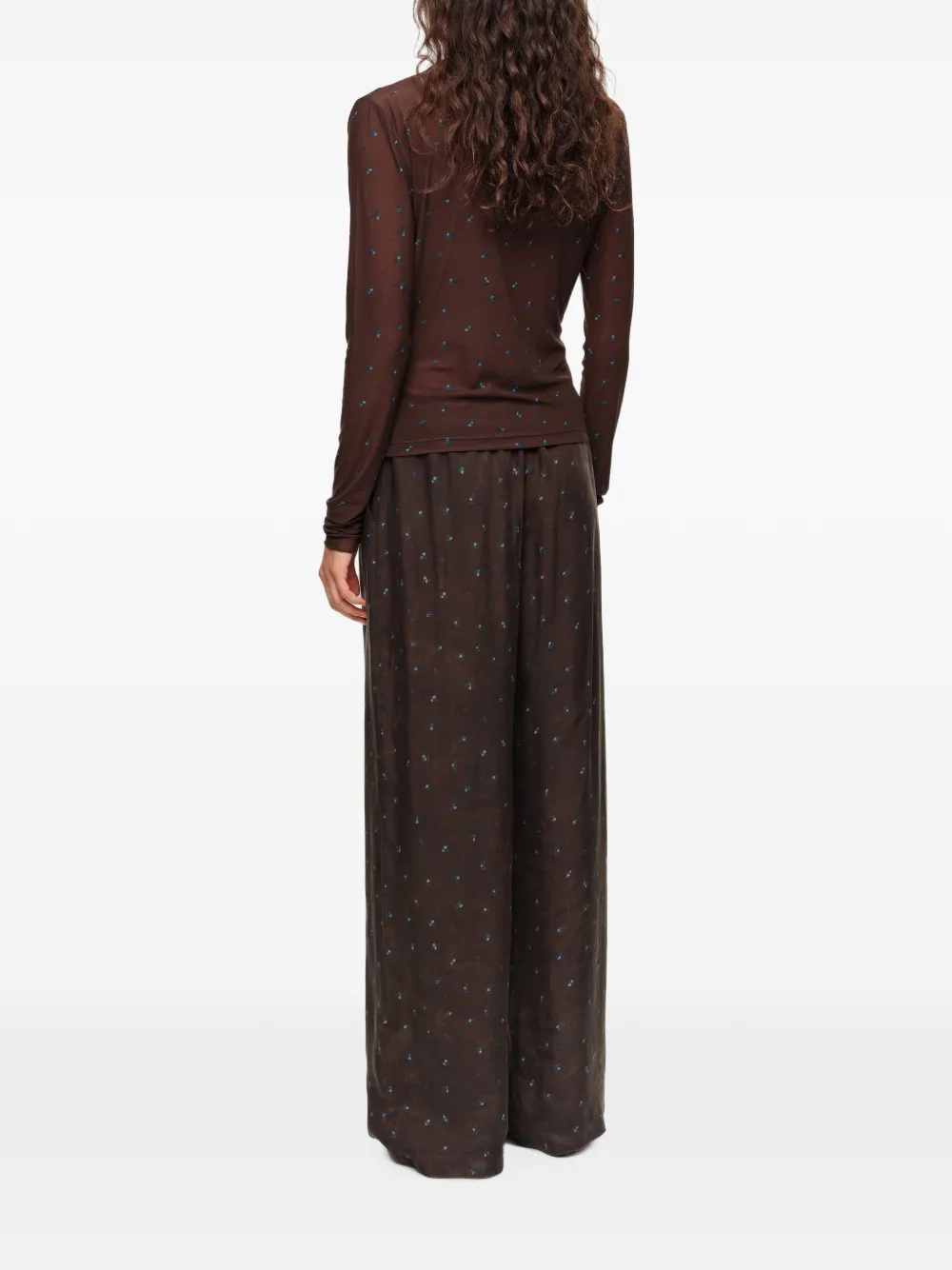BIMBA Y LOLA Romantic Sweet broek met bloemenprint Bruin