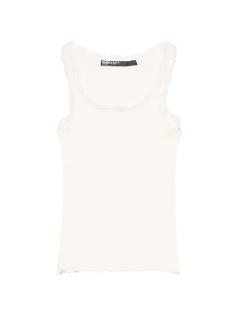 BIMBA Y LOLA  ivory ribbed vest top