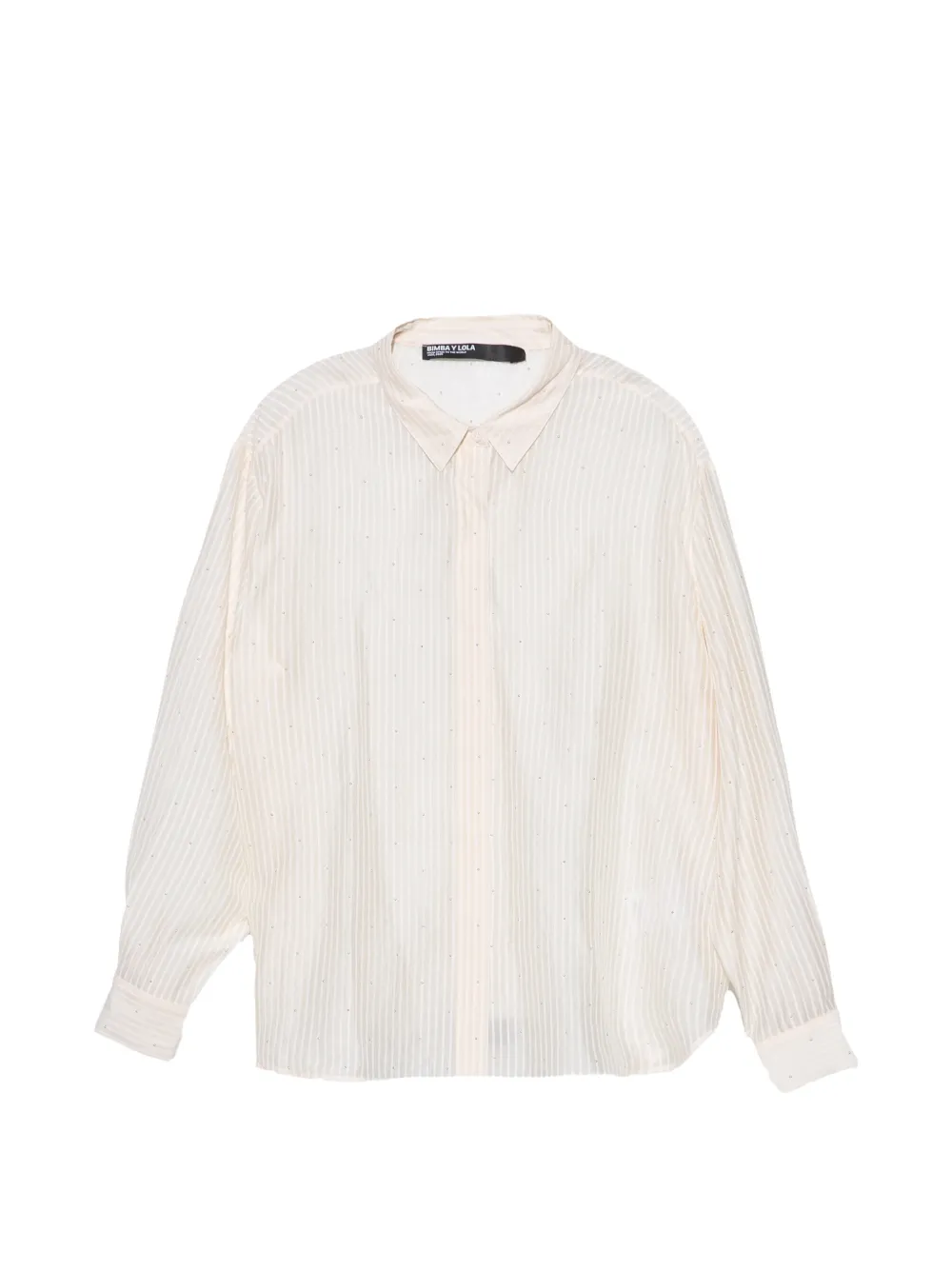 BIMBA Y LOLA ivory straight striped shirt Wit