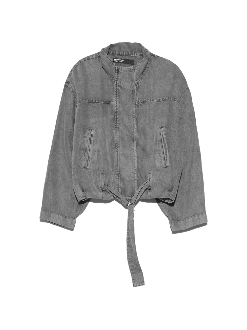 BIMBA Y LOLA washed light gray fluid denim jacket