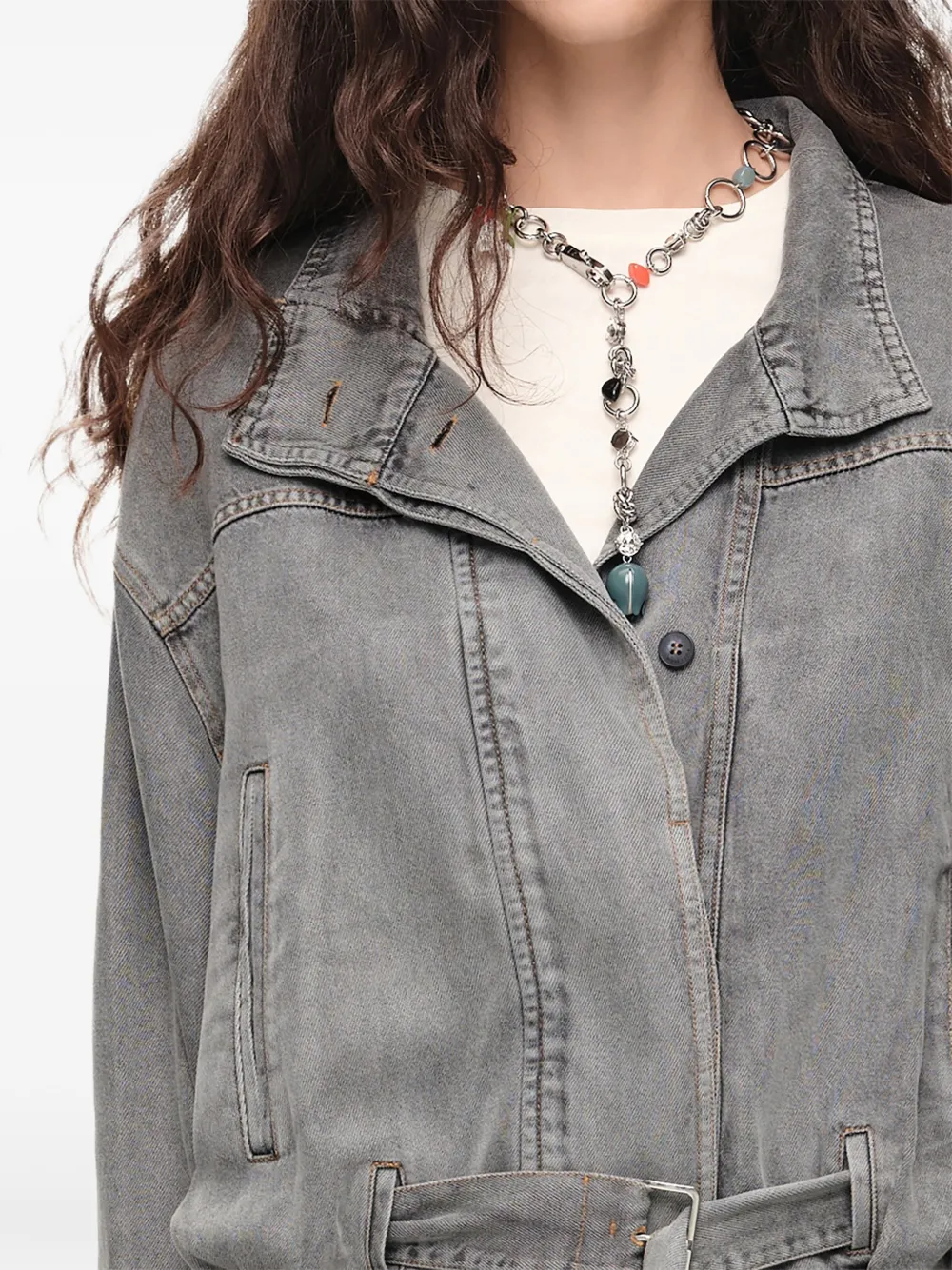 BIMBA Y LOLA Denim jack met verwassen effect Grijs