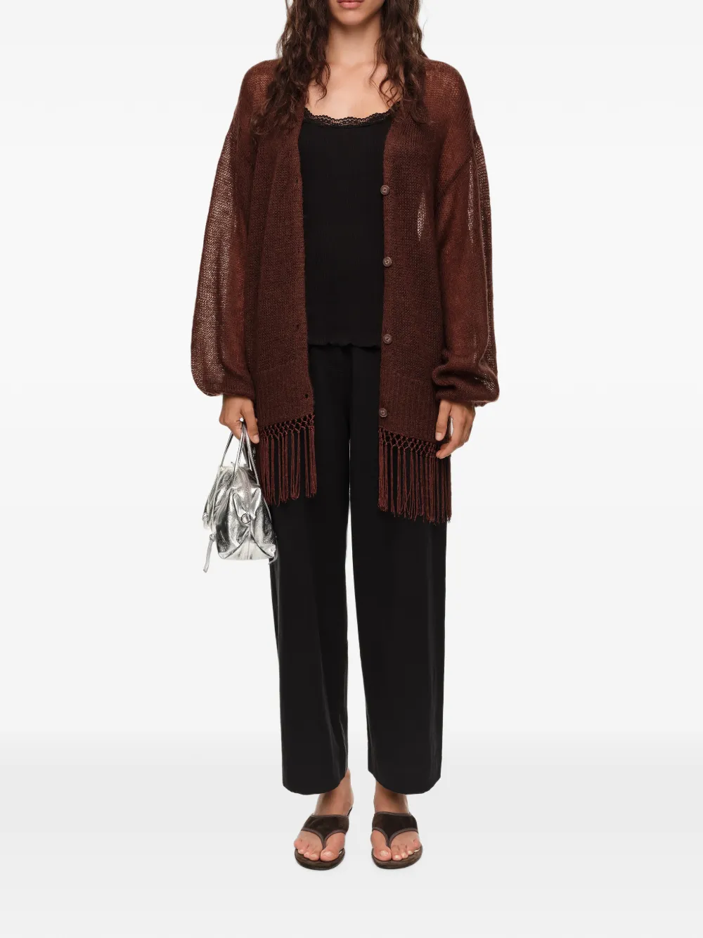BIMBA Y LOLA Vest met franje Bruin
