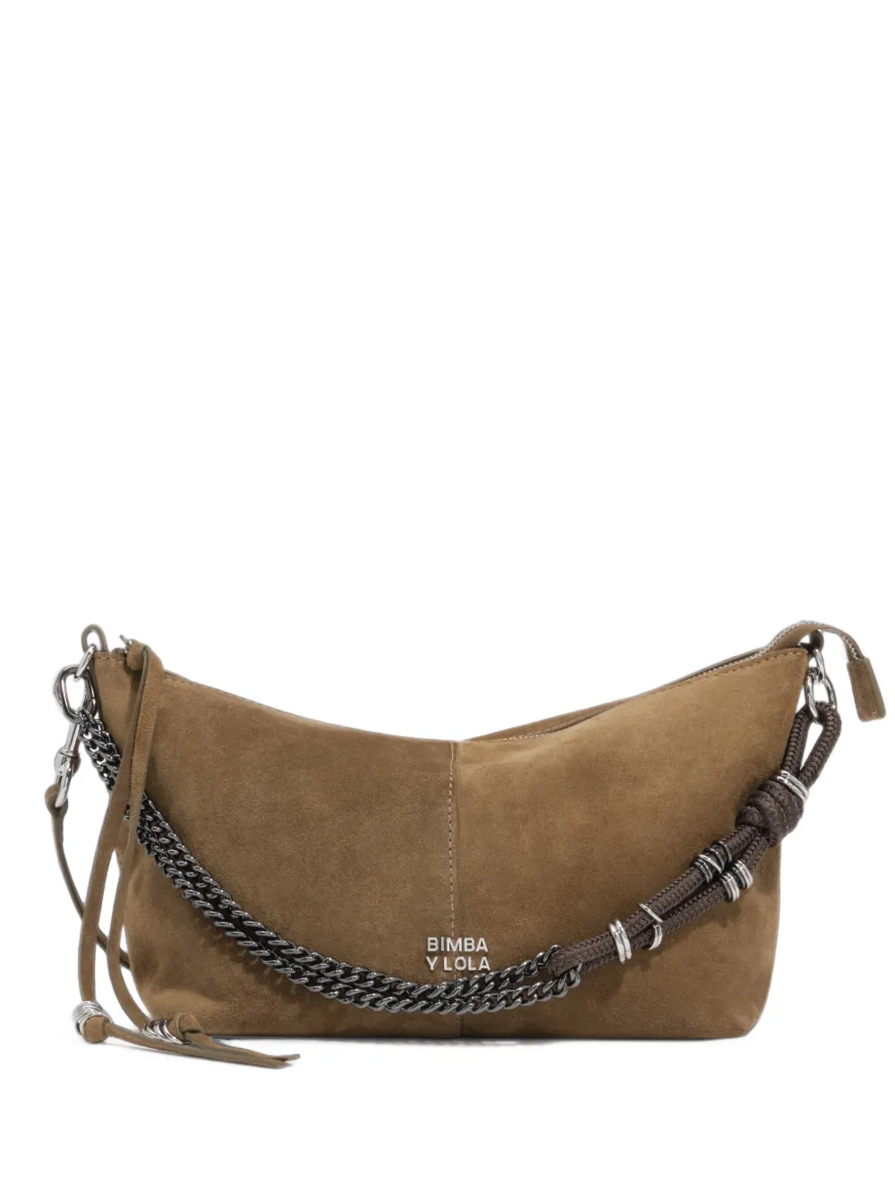 BIMBA Y LOLA Borsa Madrid media in pelle scamosciata - Marrone