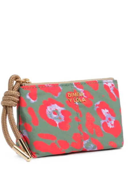 BIMBA Y LOLA basil leopard nylon coin purse