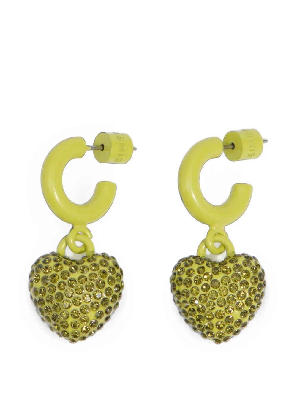 BIMBA Y LOLA Orecchini a cerchio in argento con cristalli di lime - Giallo