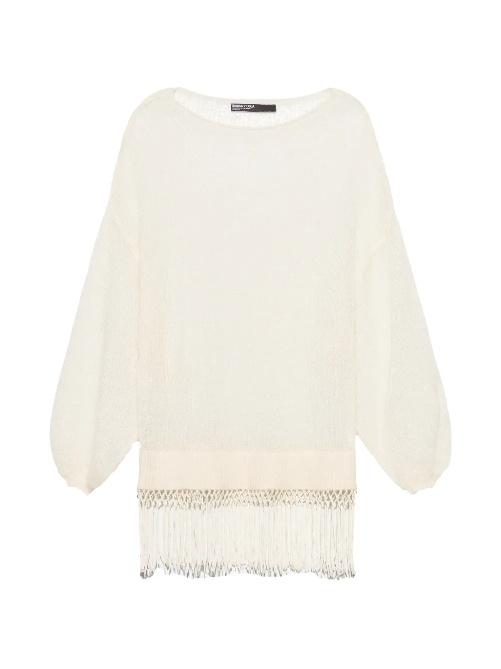 BIMBA Y LOLA ivory mohair sweater with fringe