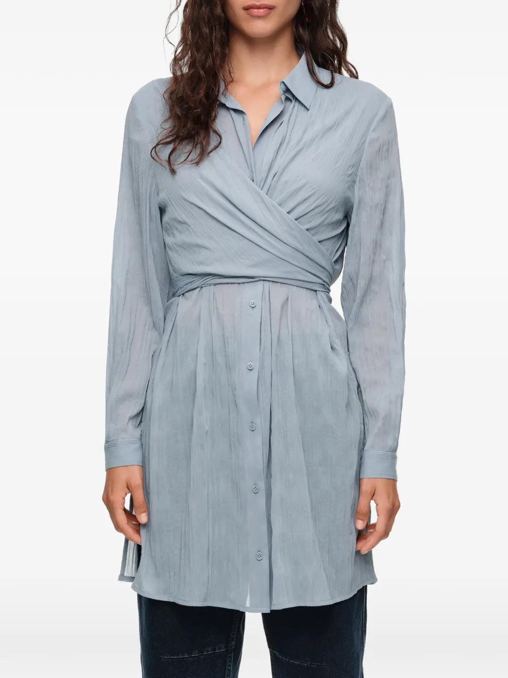 BIMBA Y LOLA Blouse met plooien Blauw