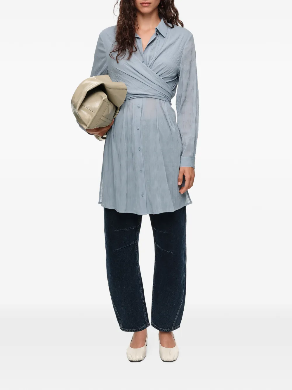 BIMBA Y LOLA Blouse met plooien Blauw
