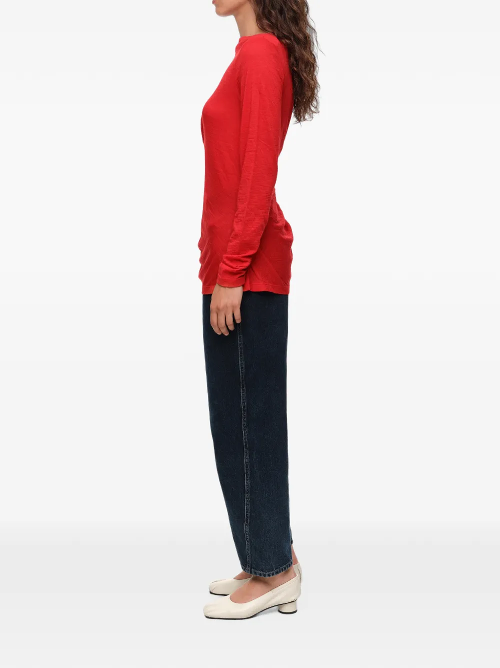 BIMBA Y LOLA Wollen T-shirt met geknoopt detail Rood