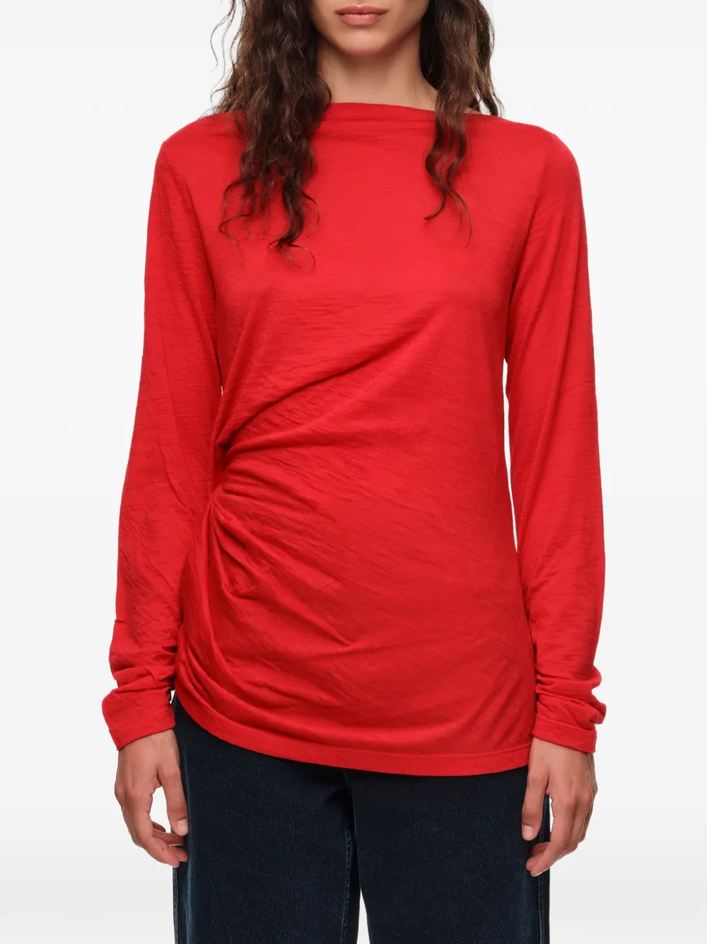 BIMBA Y LOLA Wollen T-shirt met geknoopt detail Rood