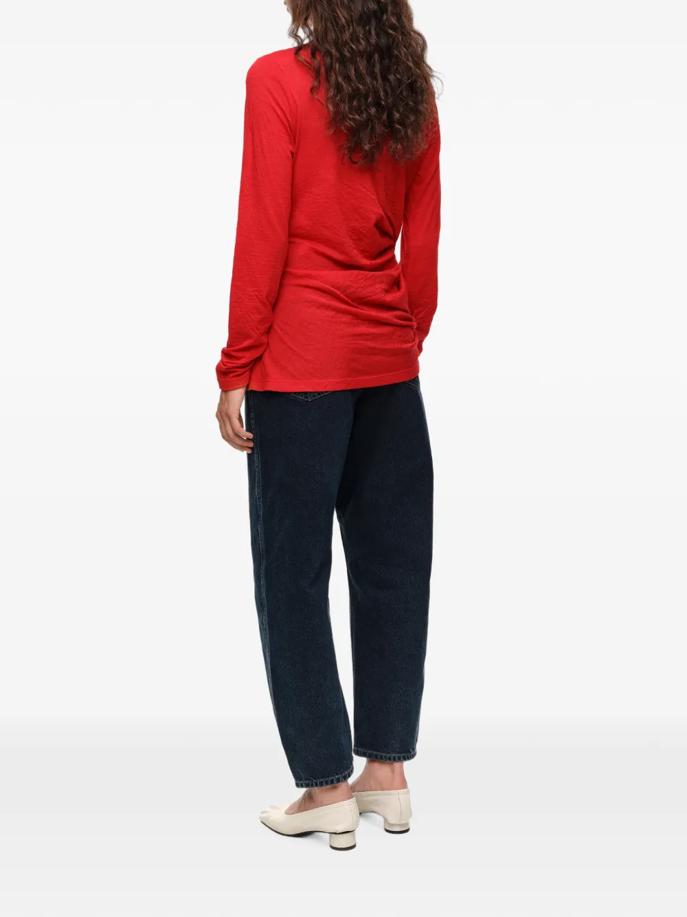 BIMBA Y LOLA Wollen T-shirt met geknoopt detail Rood