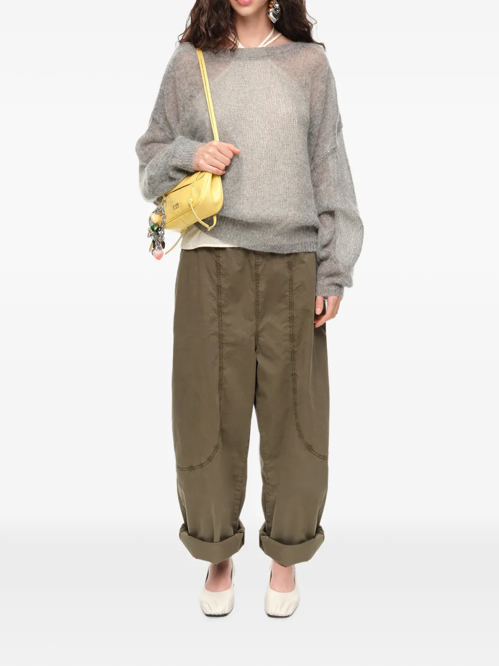 BIMBA Y LOLA Mohair trui met boothals Grijs
