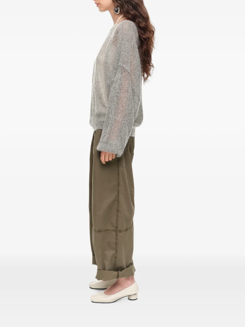 BIMBA Y LOLA Mohair trui met boothals Grijs