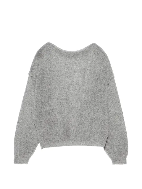 BIMBA Y LOLA gray melange mohair boat neck sweater
