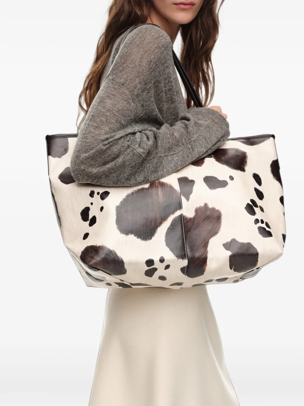 BIMBA Y LOLA Grote Pony shopper Beige