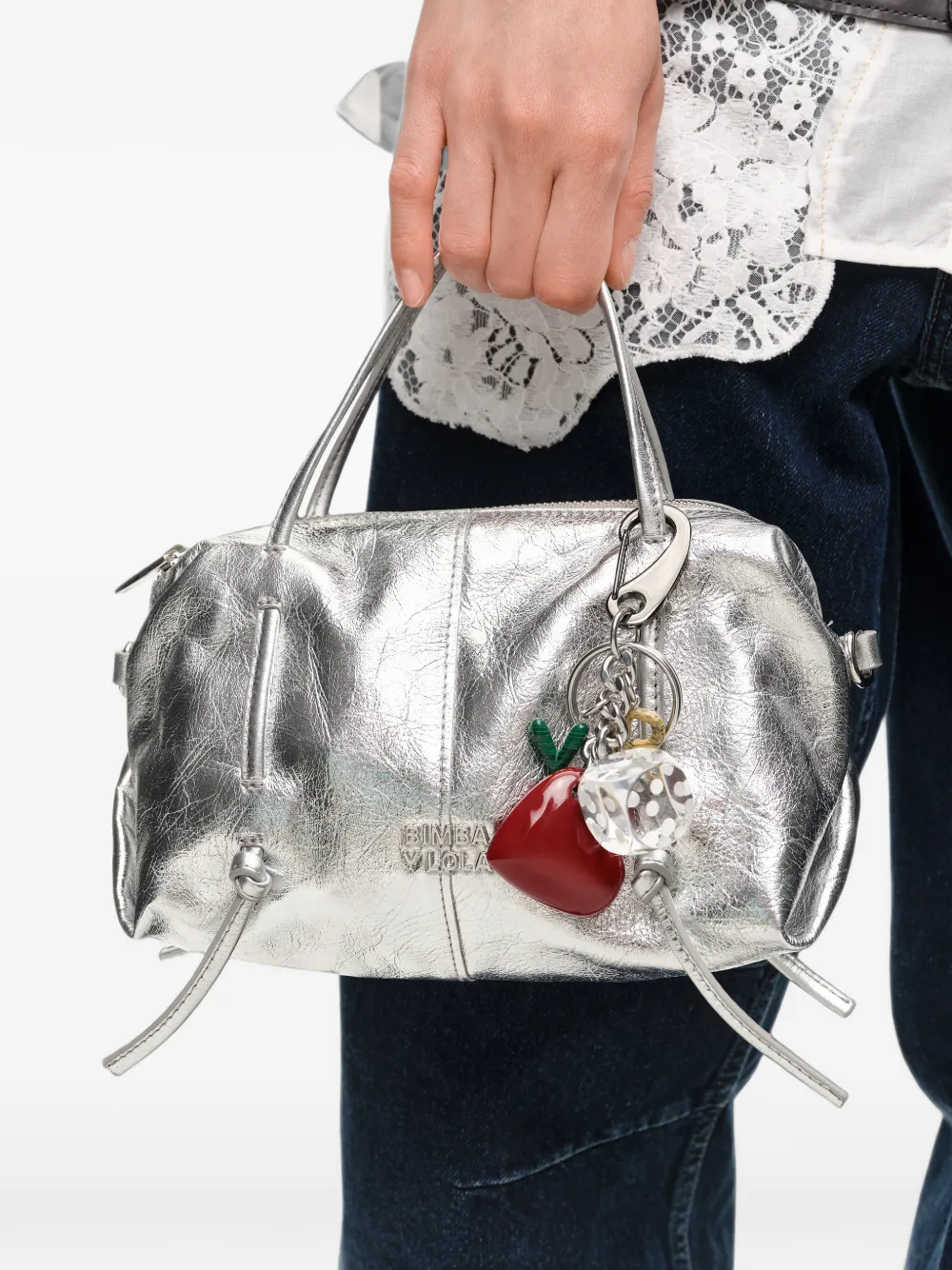BIMBA Y LOLA Sleutelhanger met hars en logo Rood