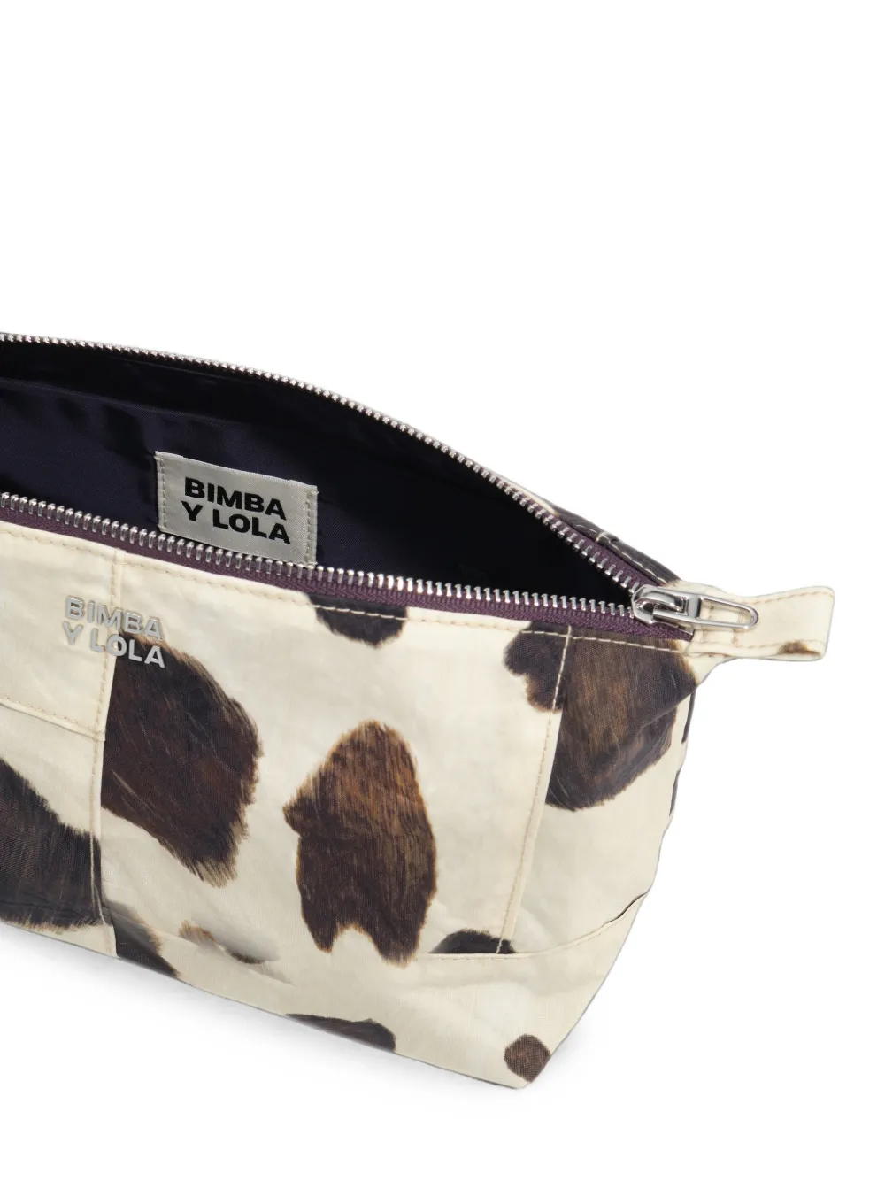 BIMBA Y LOLA Grote Pony nylon make-up tas Beige