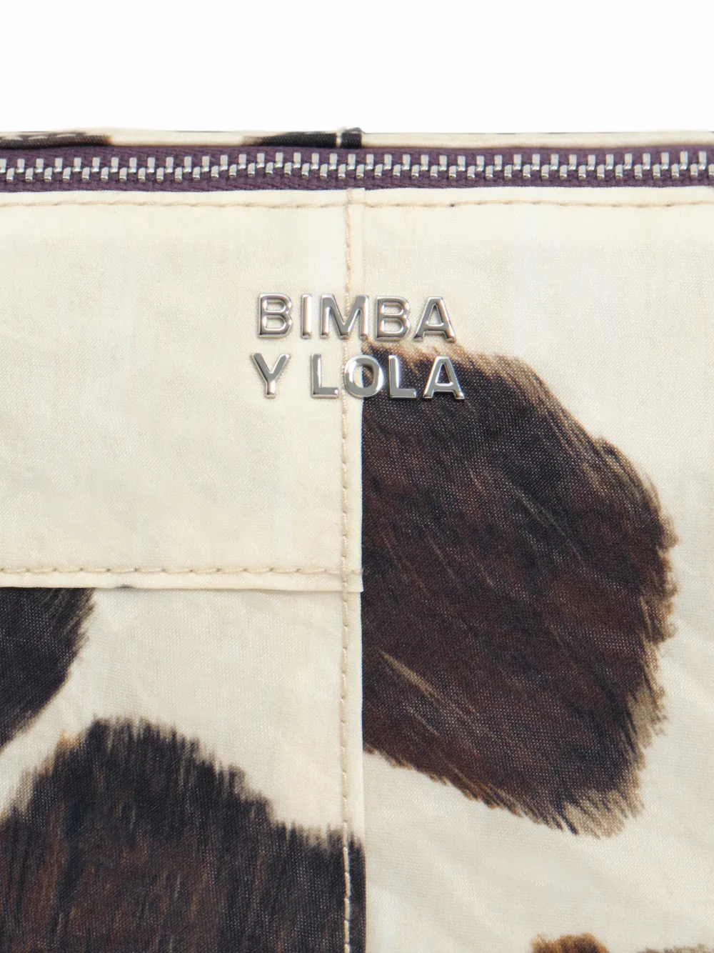BIMBA Y LOLA Grote Pony nylon make-up tas Beige