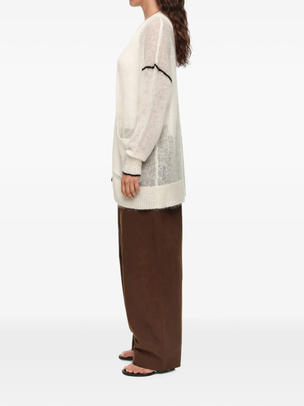 BIMBA Y LOLA Mohair vest met contrasterende details Wit