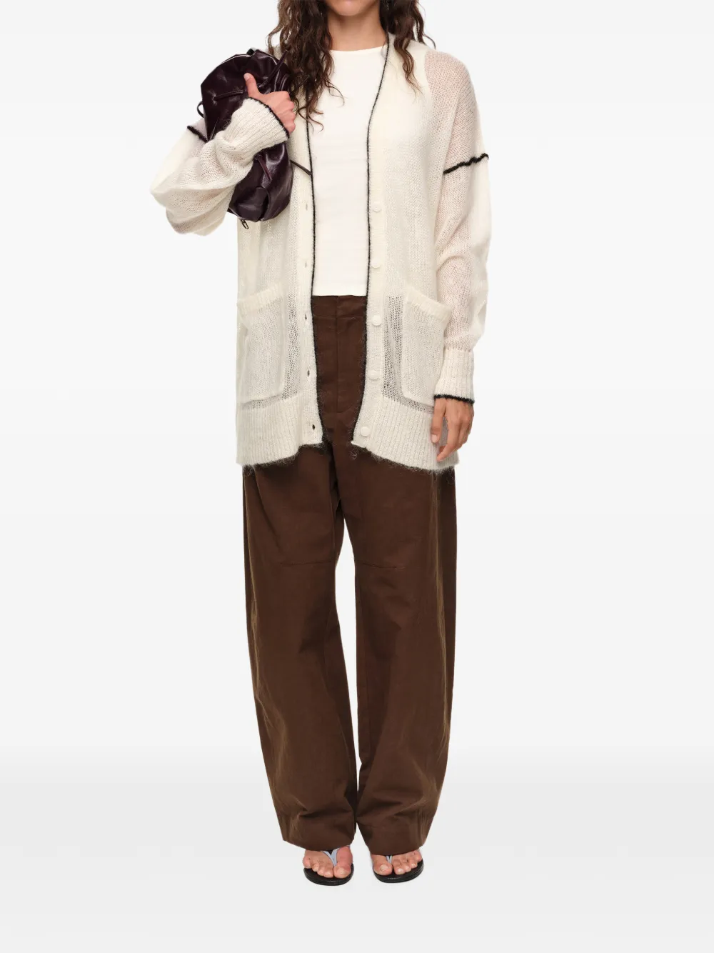BIMBA Y LOLA Mohair vest met contrasterende details Wit