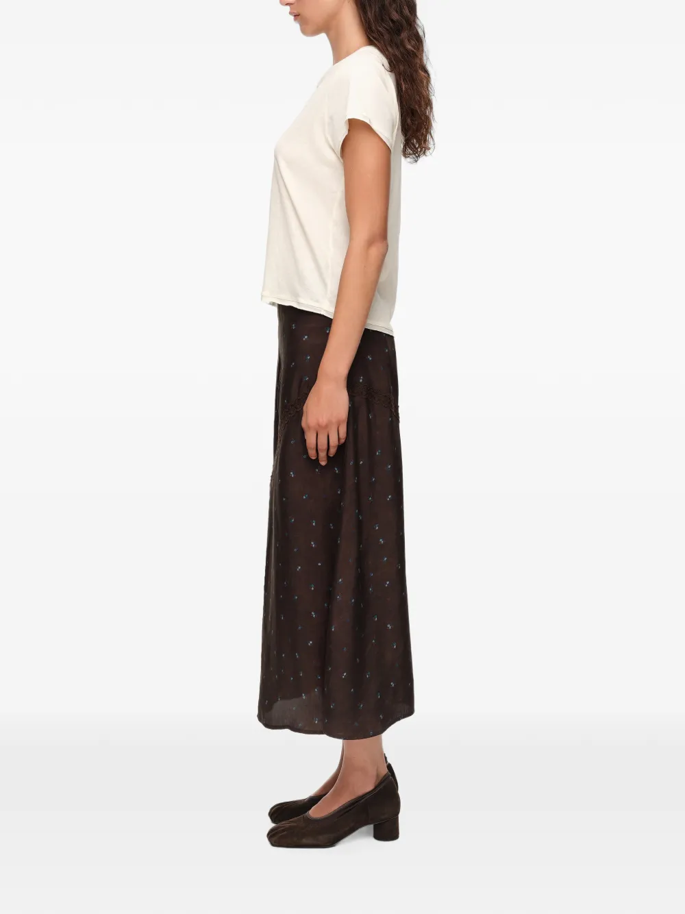 BIMBA Y LOLA Romantic Sweet rok met A-lijn en kant Bruin