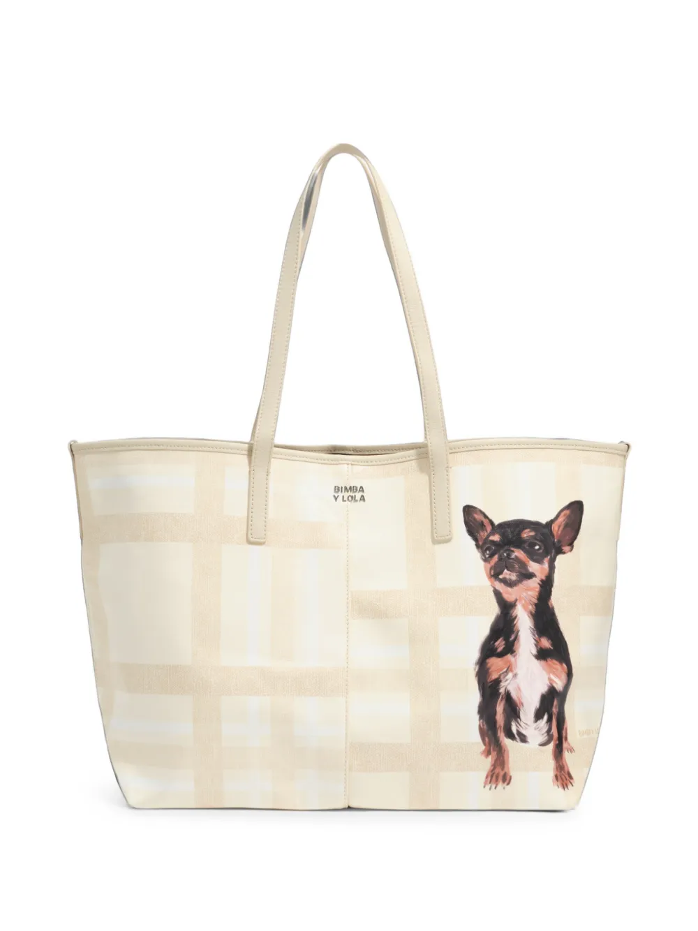 BIMBA Y LOLA Borsa shopper Tartan grande - Toni neutri