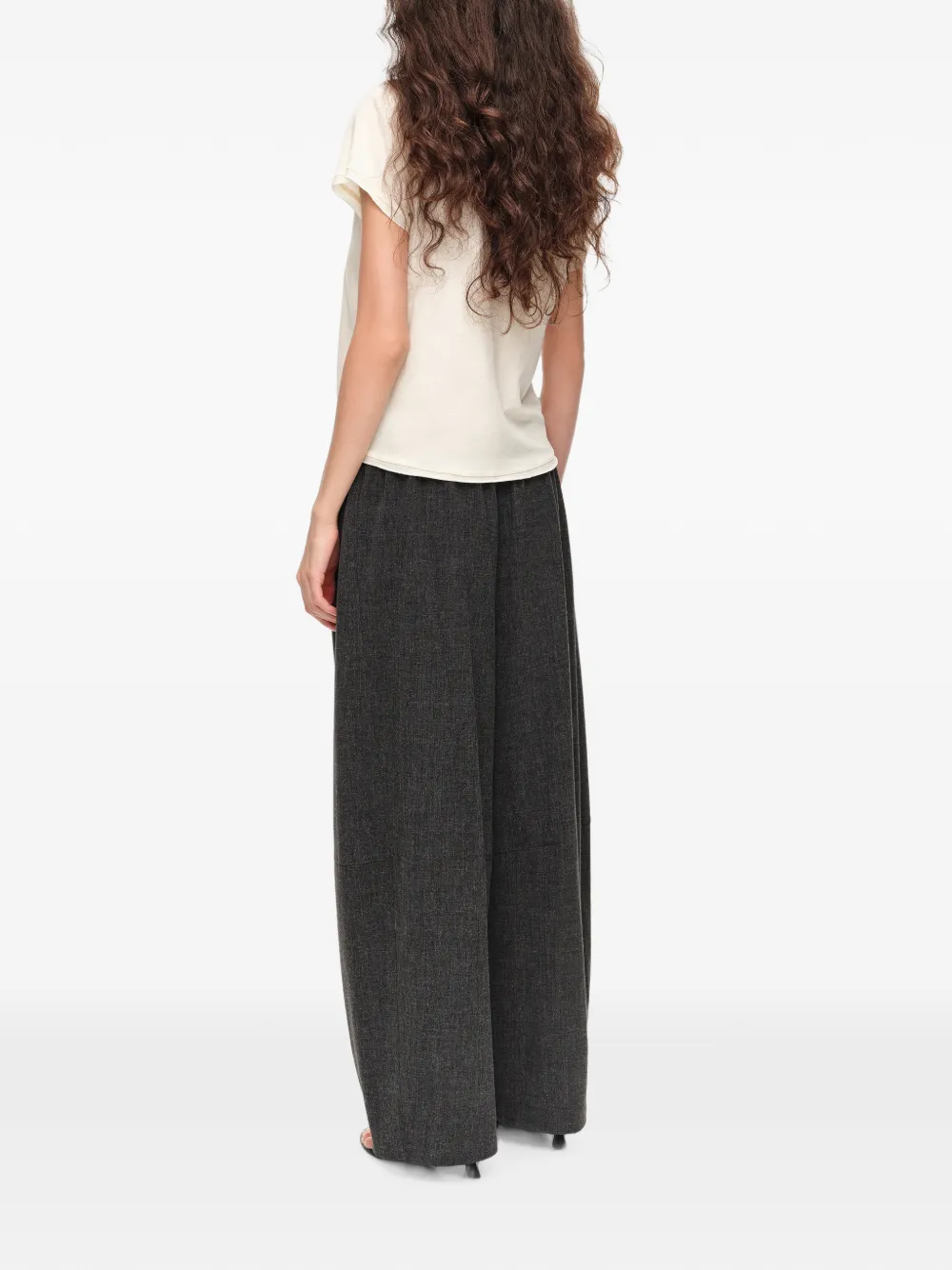 BIMBA Y LOLA Donkergrijze melange ribfluwelen broek Grijs