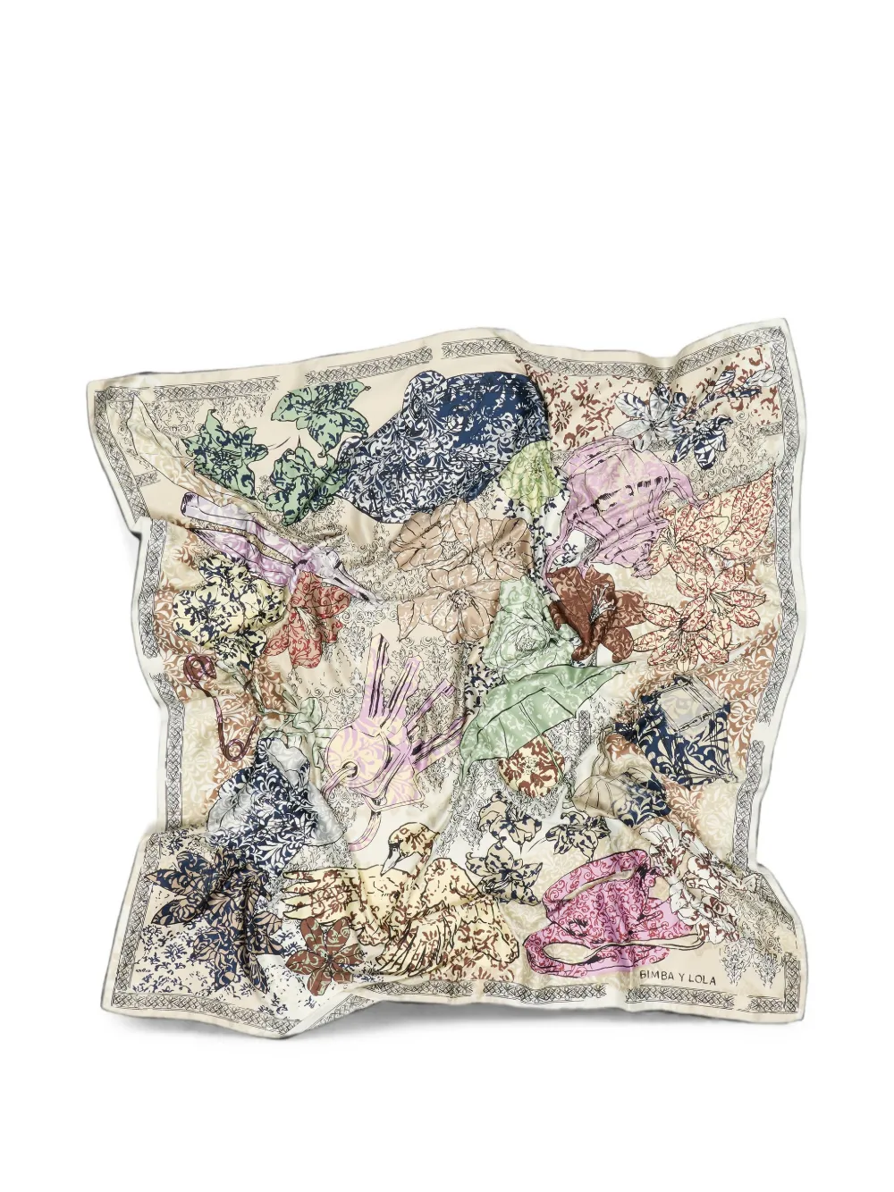 BIMBA Y LOLA Sjaal met arabesque-print Beige