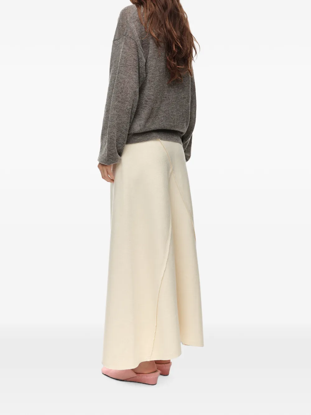 BIMBA Y LOLA double-sided wool skirt A-line ivory Beige