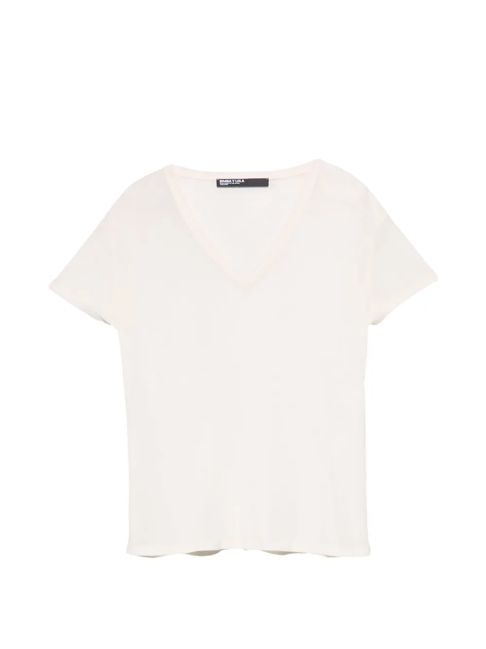 BIMBA Y LOLA ivory fluid V-neck T-shirt Wit