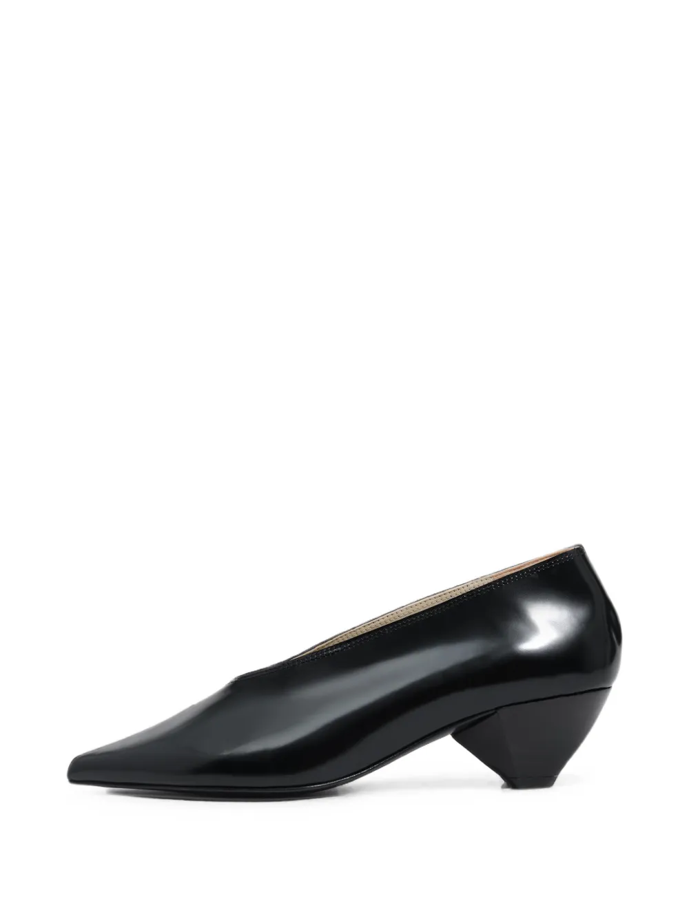 BIMBA Y LOLA black leather mid-heel court shoes