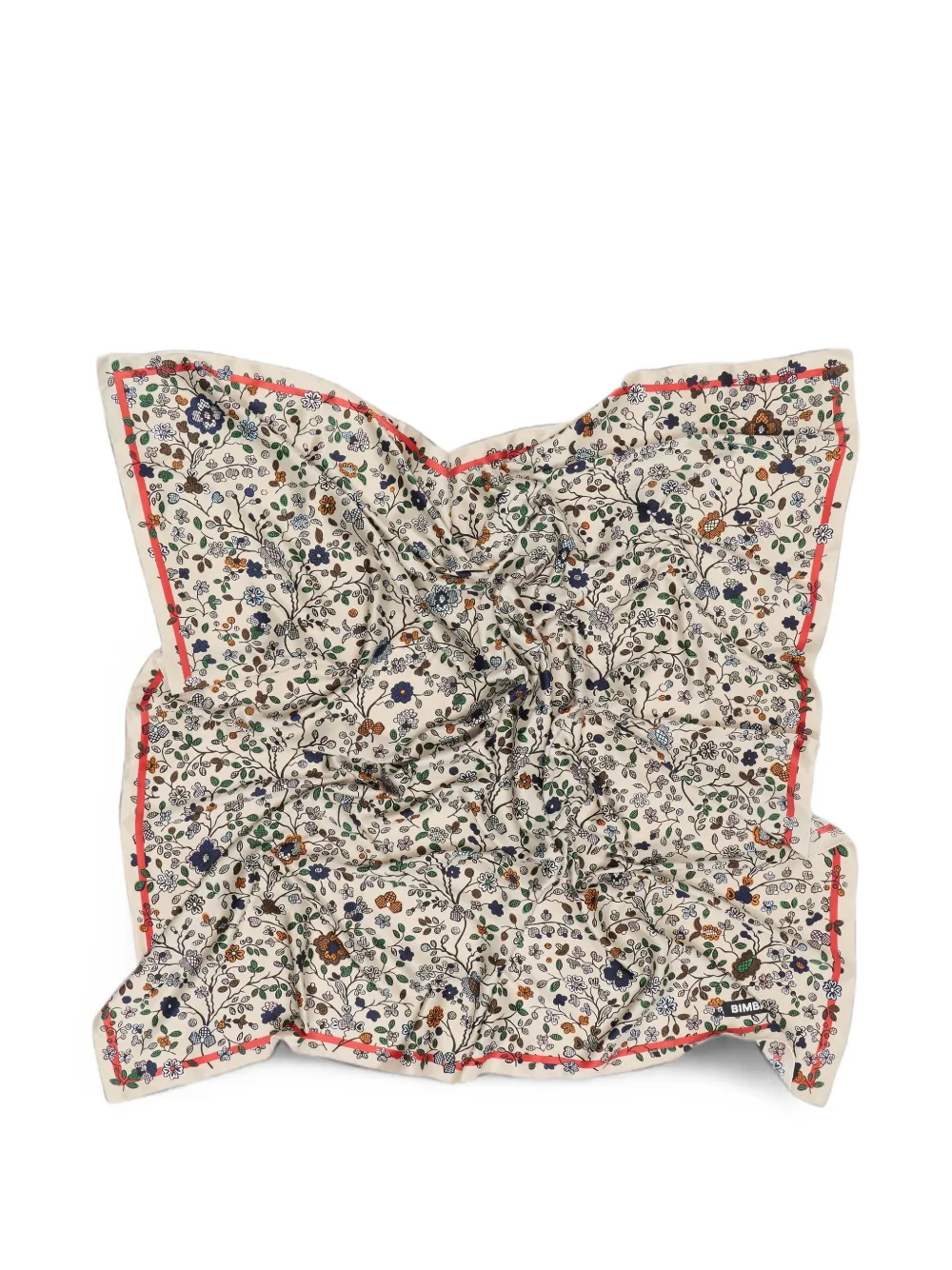BIMBA Y LOLA Lichtgrijze sjaal met bloemenkant Beige