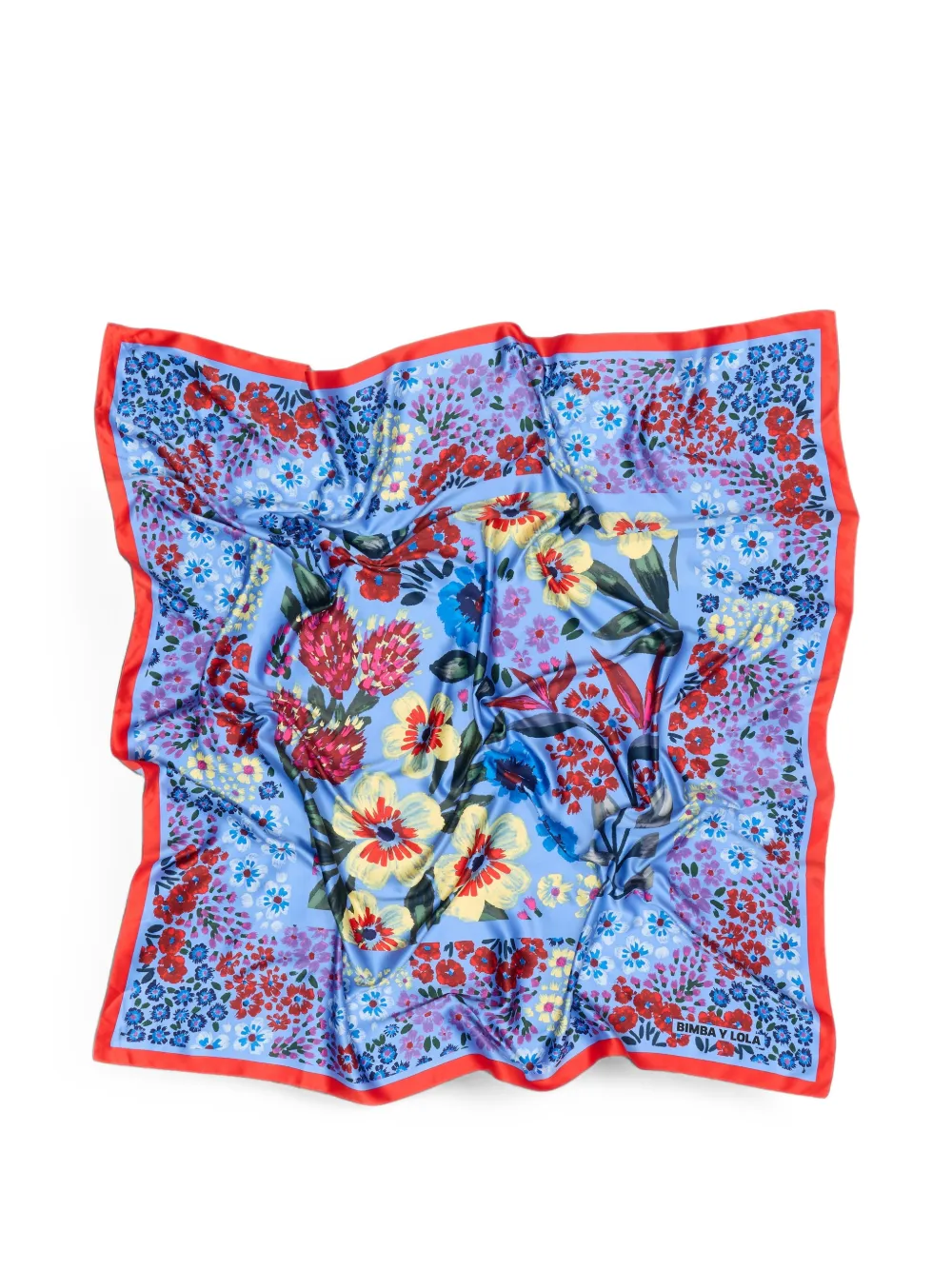 BIMBA Y LOLA Sjaal met pastelkleurige bloemenprint Blauw