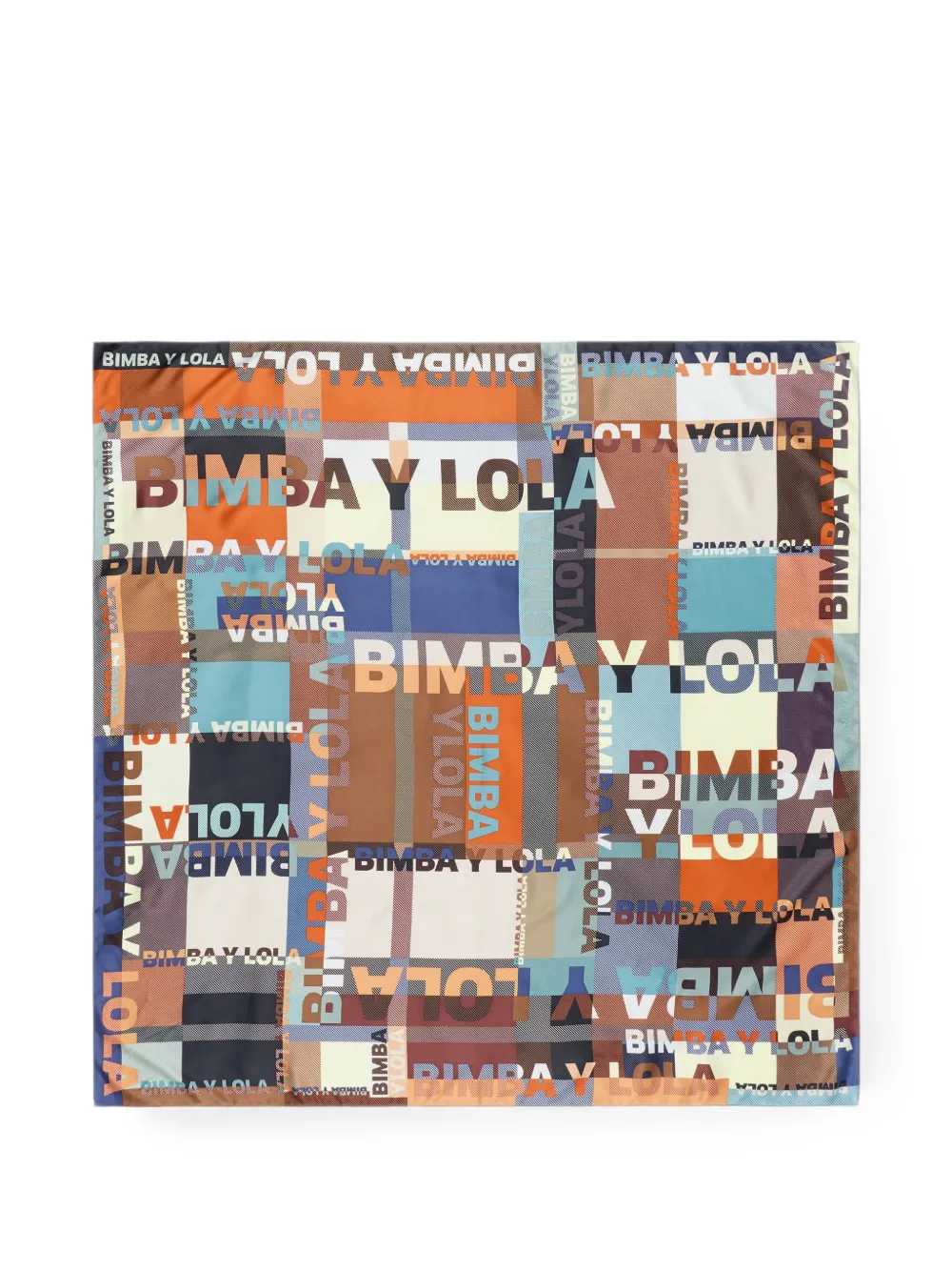 BIMBA Y LOLA Sciarpa tartan con logo - Marrone