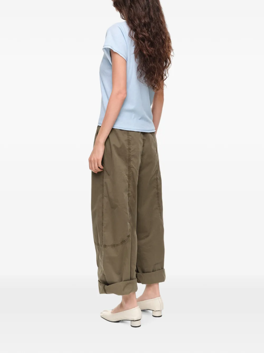 BIMBA Y LOLA khaki jogger trousers with decorative stitching Groen