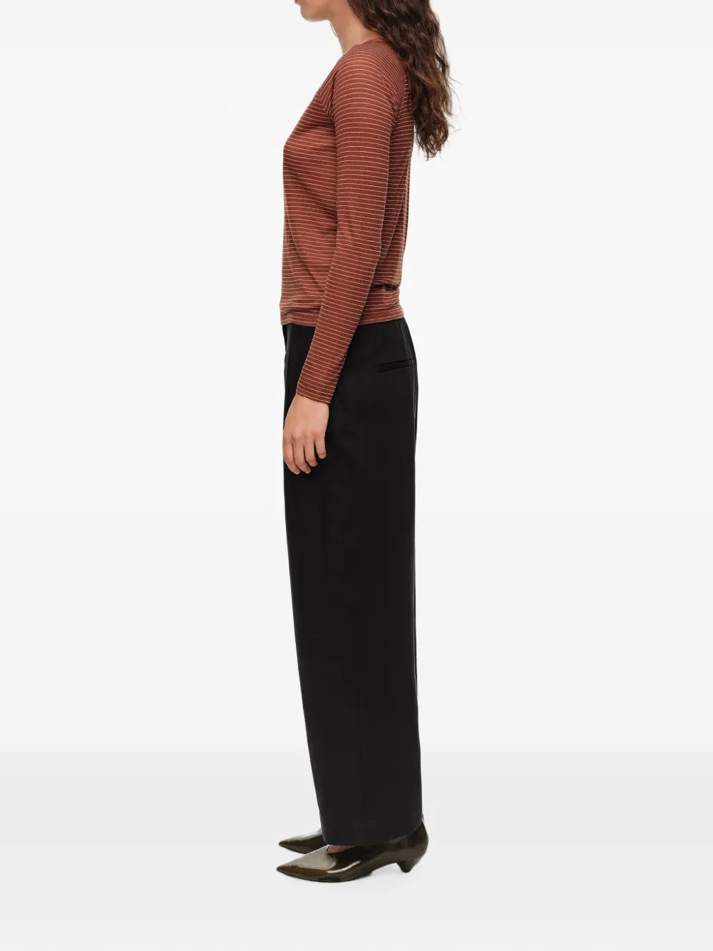 BIMBA Y LOLA Linnen T-shirt met strepen Bruin