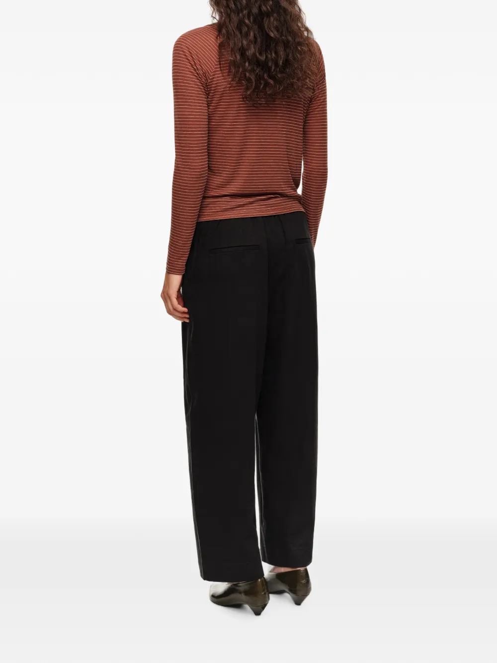 BIMBA Y LOLA Linnen T-shirt met strepen Bruin