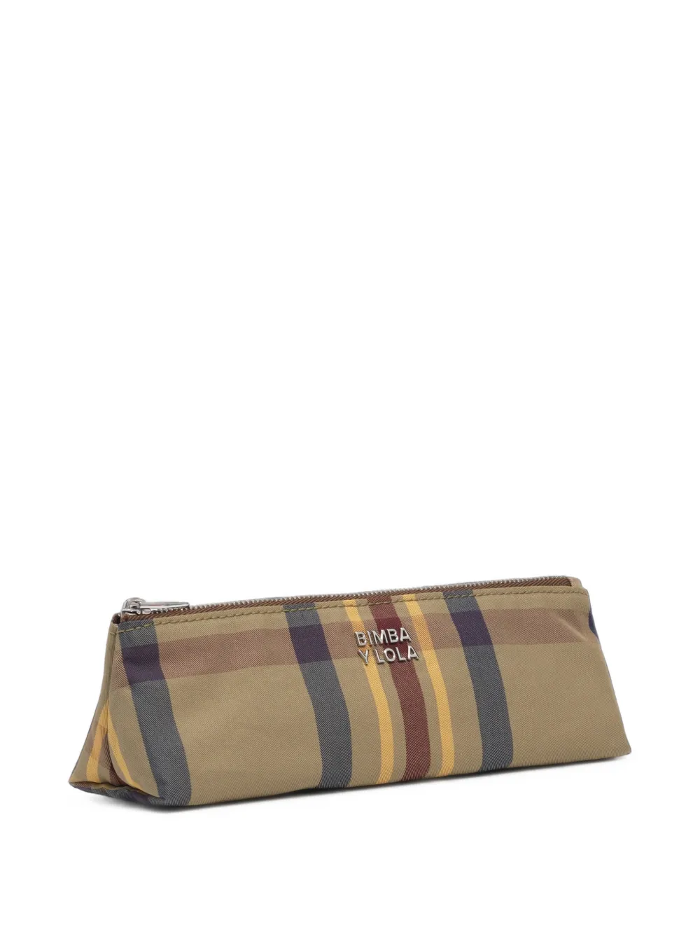 BIMBA Y LOLA khaki and garnet tartan jacquard case - Toni neutri
