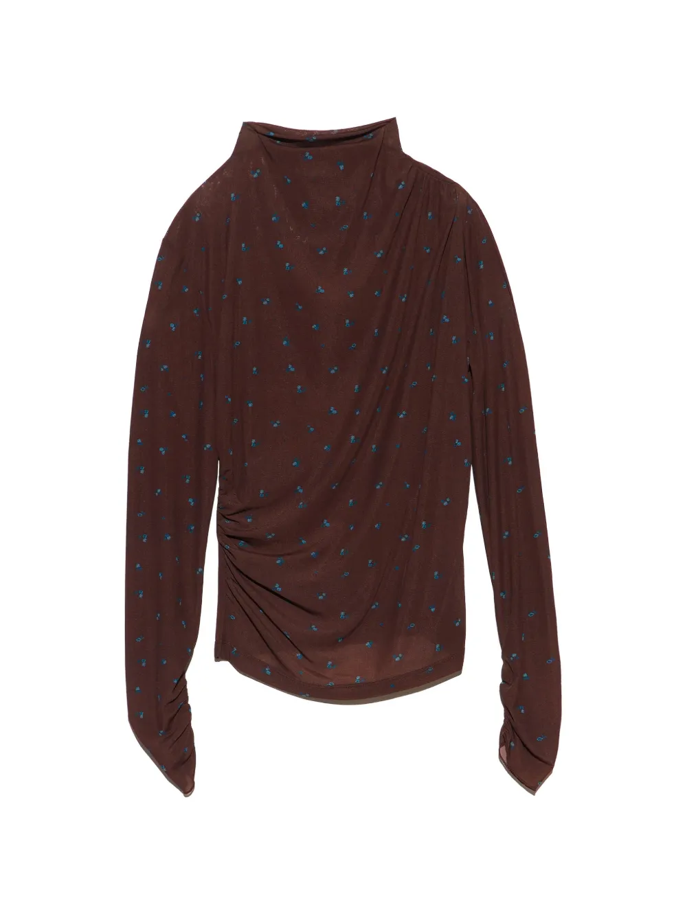 BIMBA Y LOLA t-shirt froncé à fleurs - Marron