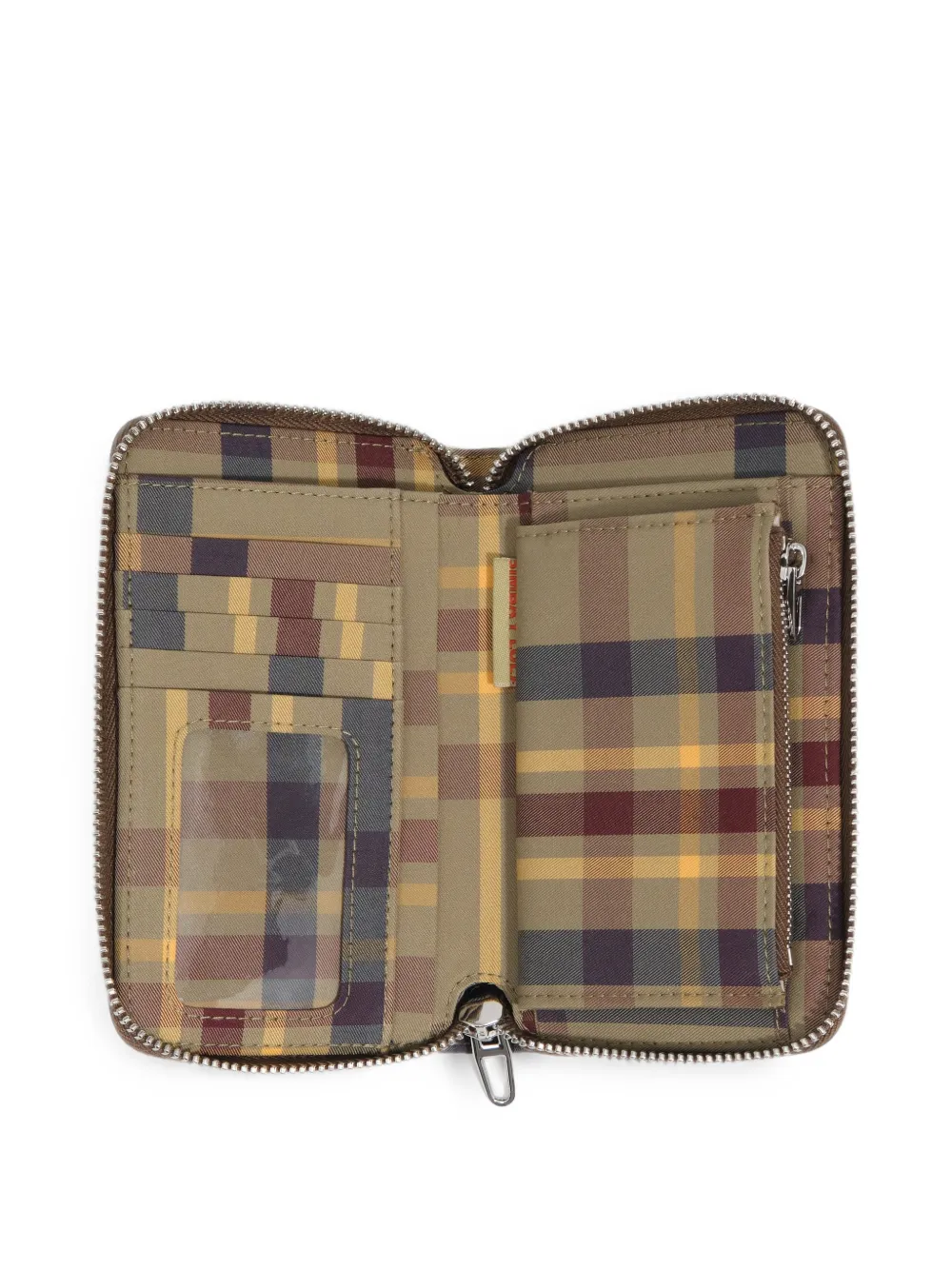 BIMBA Y LOLA Medium portemonnee met tartan-ruit en jacquard Beige