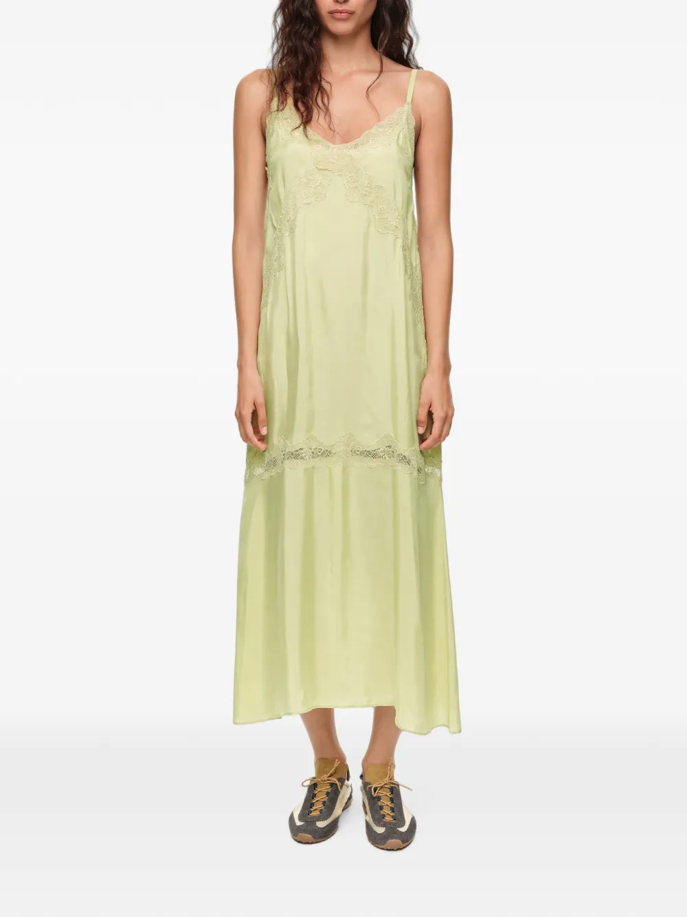 BIMBA Y LOLA Jurk met kanten afwerking Groen