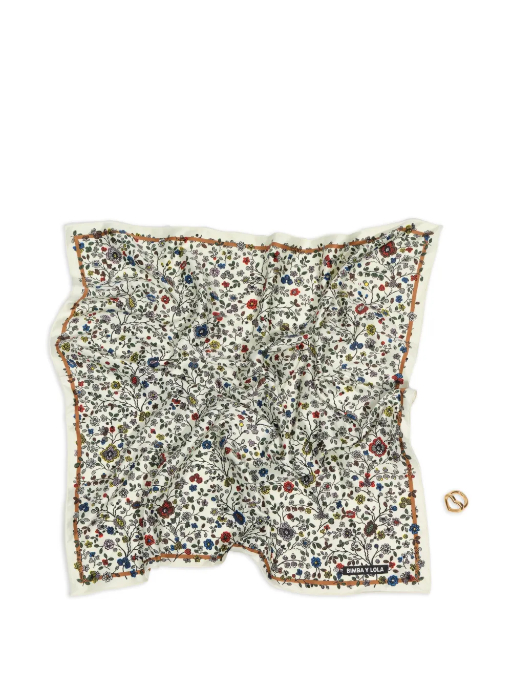 BIMBA Y LOLA Sjaal met kant en bloemen Beige
