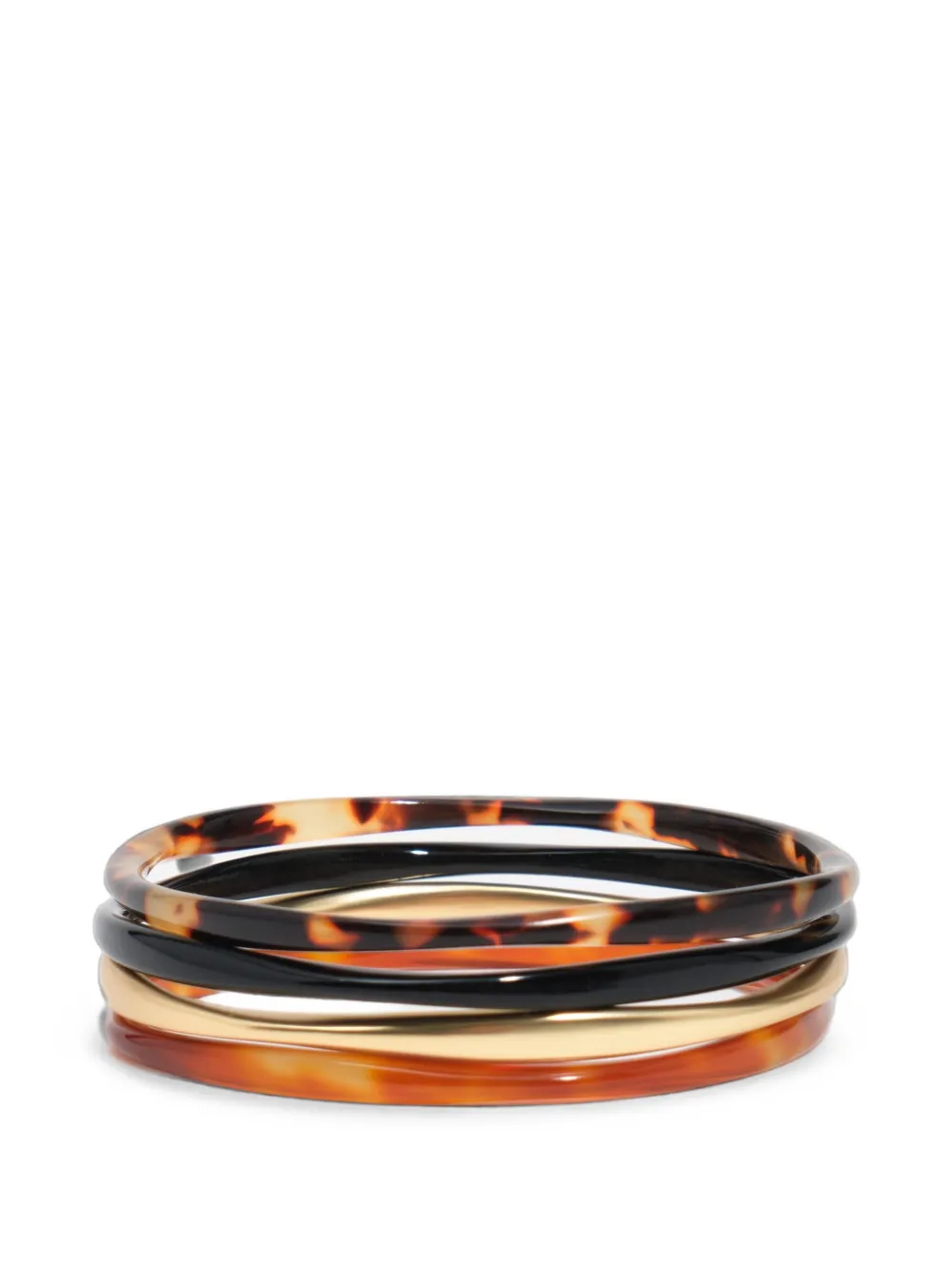 BIMBA Y LOLA Set di 4 bracciali in oro opaco con effetto tartarugato - Marrone